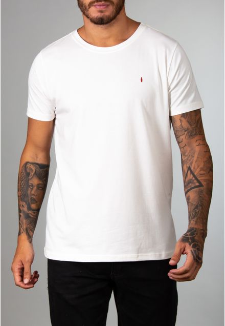 Camiseta Básica Gola Canoa Off White