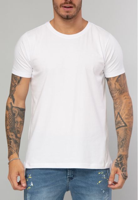 Camiseta Básica Gola Canoa Branca