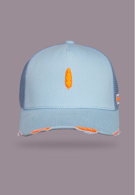 Boné Poidos Azul Celeste e Laranja