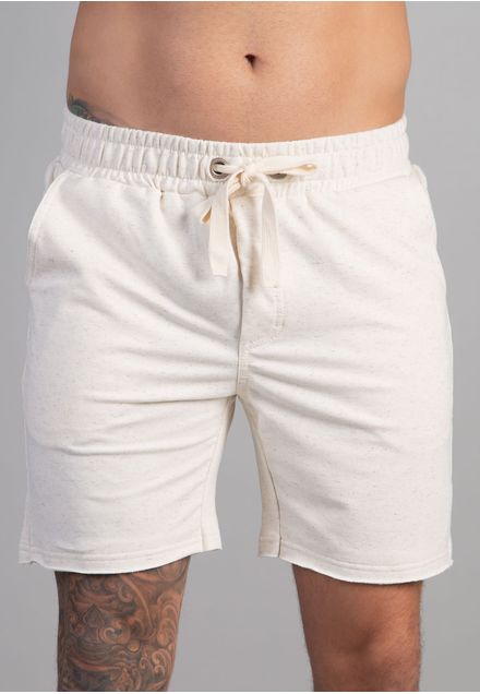 Bermuda Moletom com Linho a Fio