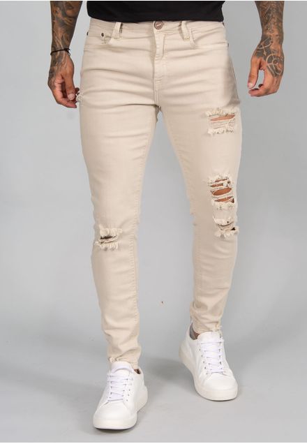 Calça Skinny com Rasgos