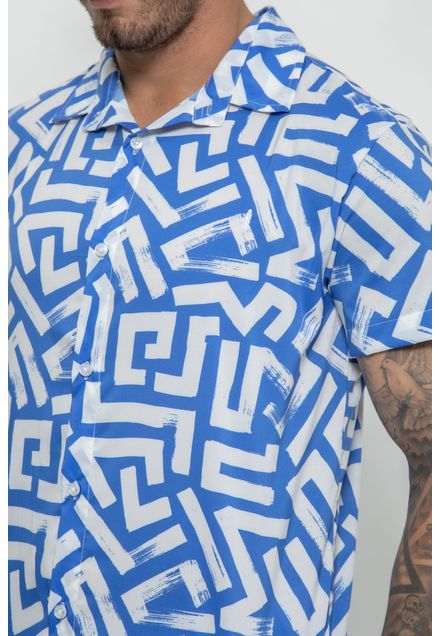 Camisa Casual Etnic Blue