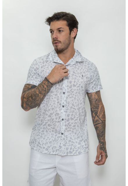 Camisa Casual Onça Branca
