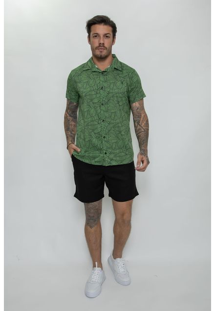 Camisa Casual Abstract Palms