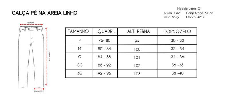 tabela de medidas